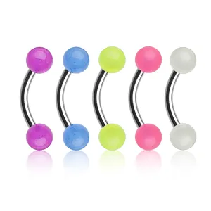 5 Pcs Value Pack Acrylic Glow in the Dark Balls 316L Surgical Stainless Steel WildKlass Eyebrow Ring