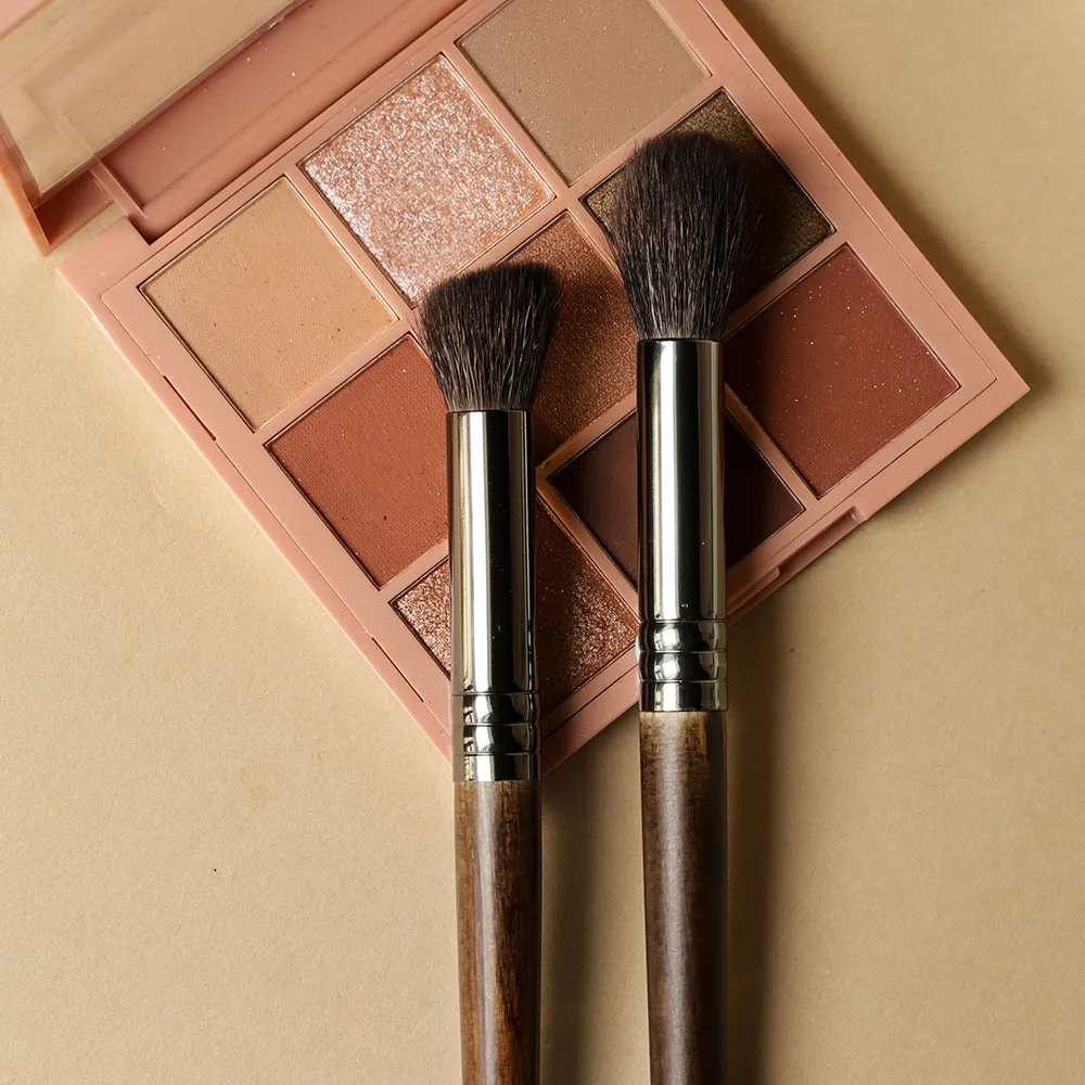 6-Piece Goat Hair Eye Shadow Brush Set with Travel Bag
