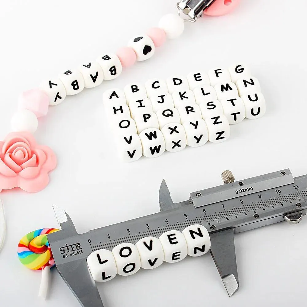 Baby Teething Beads Set: Alphabet Chew Toys for Sensory Stimulation - BPA Free