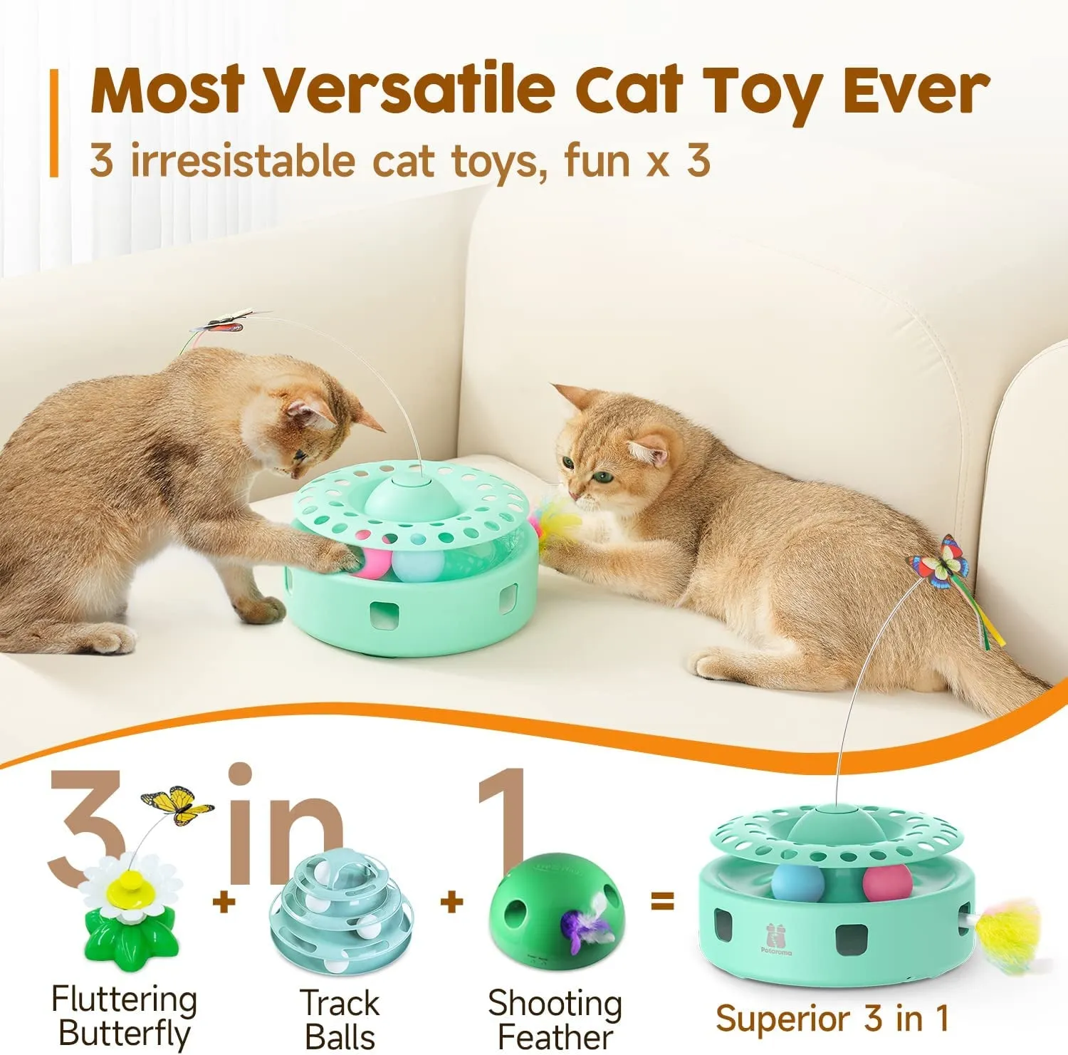 Cat 3-In-1 Automatic Interactive Kitten Toy
