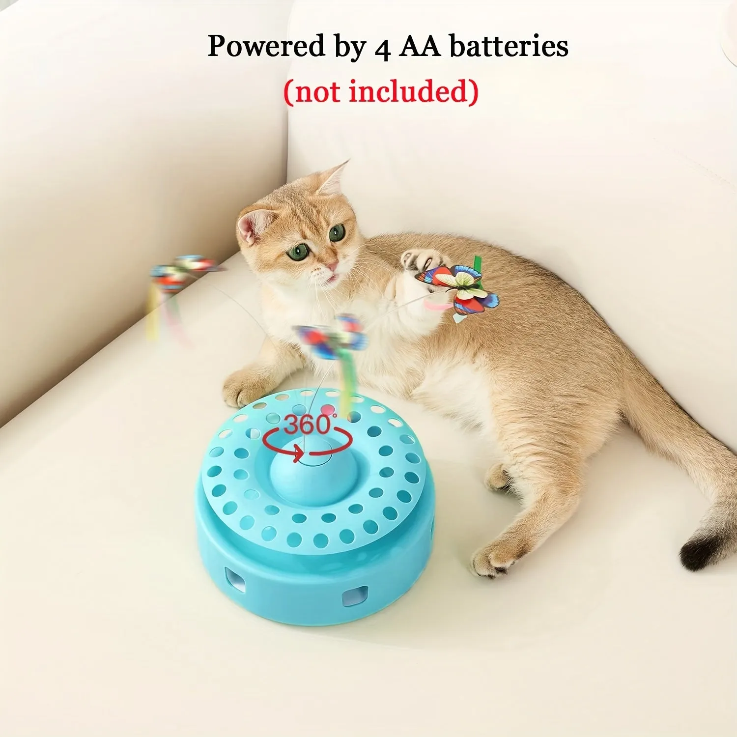Cat Toys For Indoor Cats, Smart Interactive Kitten Toy With 360° Electric Rotating Butterfly, Random Moving Ambush Feather, Cat Toy Track Balls, Cat Interactive Toys
