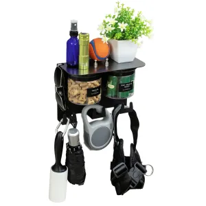 Dog Leash Holder for Wall with 9" Dog Shelf, Deep Dog Hooks and 2 Small Airtight Dog Treat Containers, Dog Stuff Organizer and Storage, Dog Accessories, New Puppy Essentials