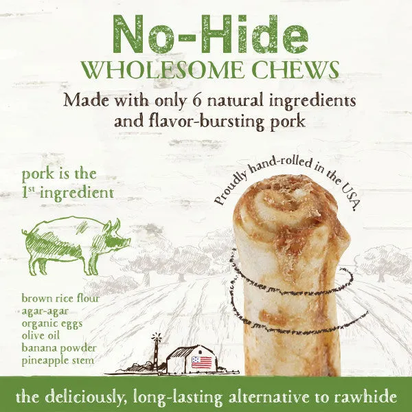 Earth Animal No-Hide Cage-Free Pork Natural Rawhide Alternative Dog Chews, 11-in