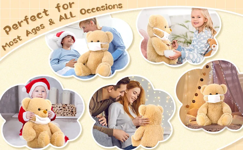 MorisMos Get Well Soon Teddy Bear Stuffed Animal - Stuffed Bear Plush Toy, Get Well Soon Gifts for Kids Men Women After Surgery