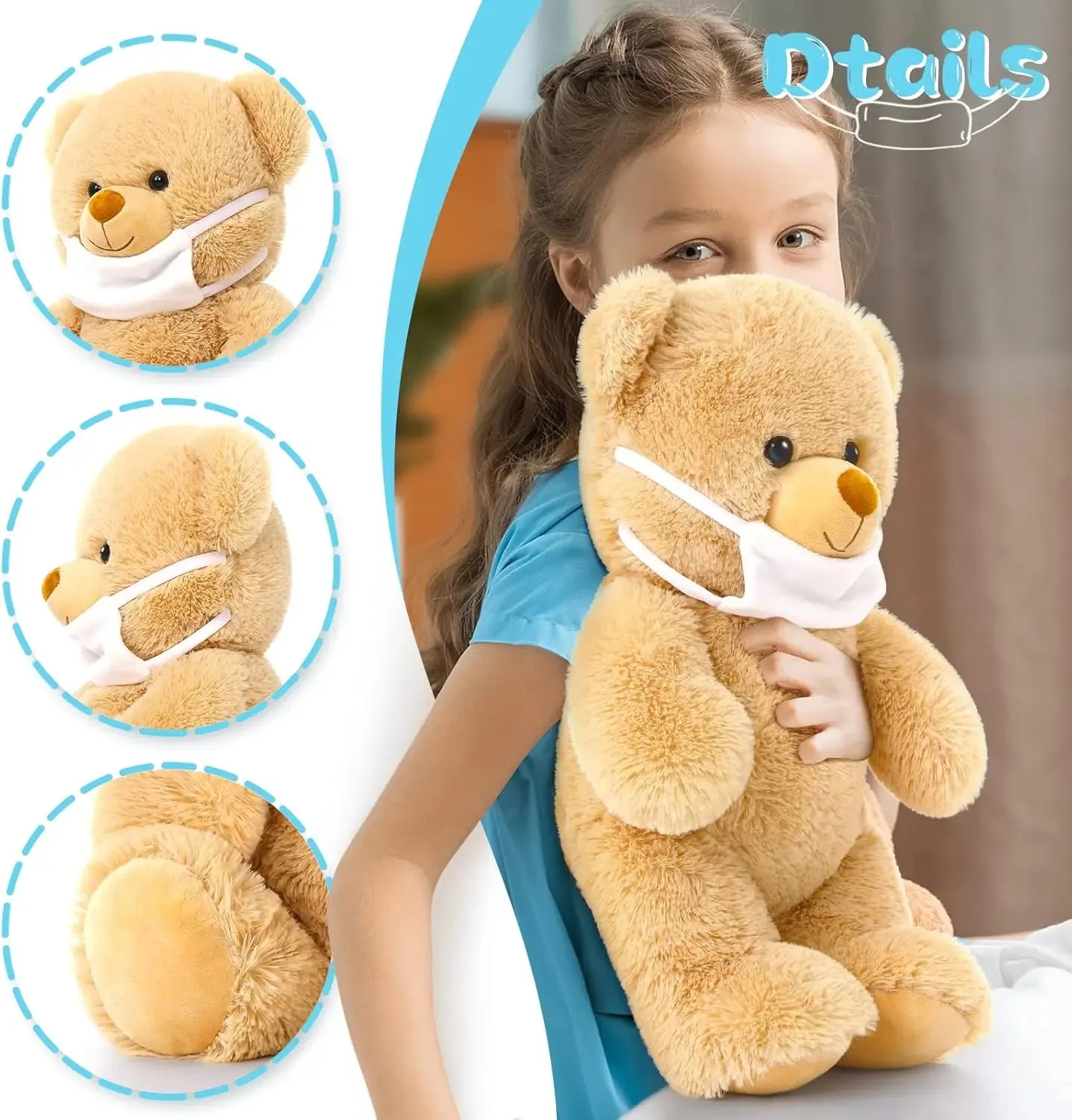 MorisMos Get Well Soon Teddy Bear Stuffed Animal - Stuffed Bear Plush Toy, Get Well Soon Gifts for Kids Men Women After Surgery
