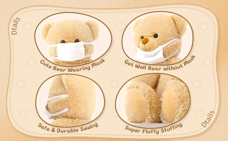 MorisMos Get Well Soon Teddy Bear Stuffed Animal - Stuffed Bear Plush Toy, Get Well Soon Gifts for Kids Men Women After Surgery