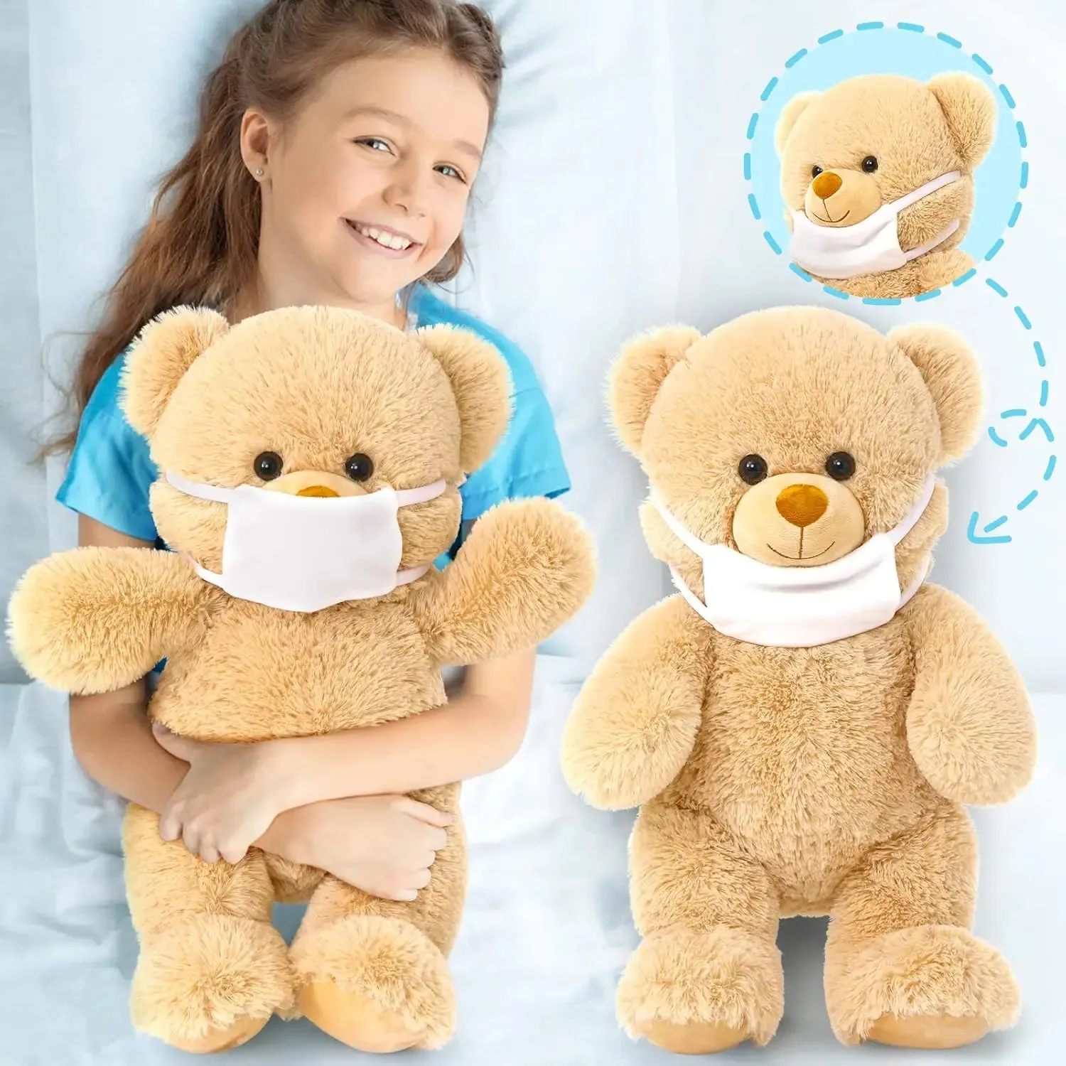 MorisMos Get Well Soon Teddy Bear Stuffed Animal - Stuffed Bear Plush Toy, Get Well Soon Gifts for Kids Men Women After Surgery