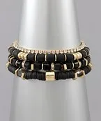 Rubber & Glass Bead Bracelet