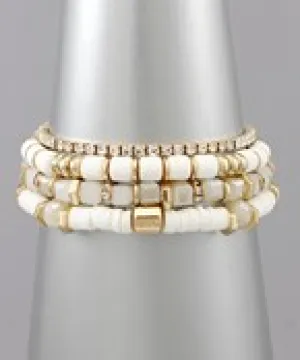 Rubber & Glass Bead Bracelet